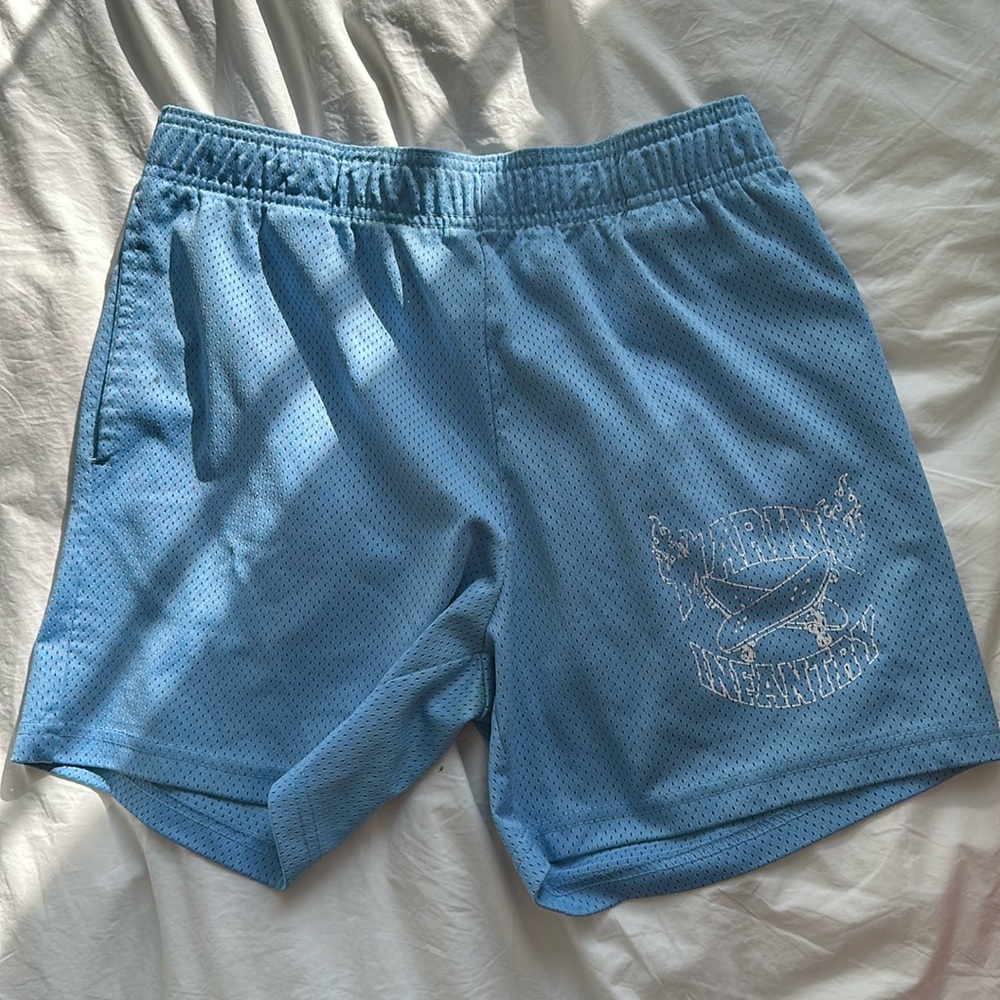 Light blue basketball shorts